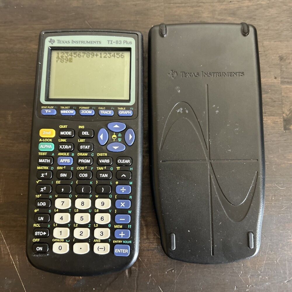 Texas Instruments TI-83 Plus Graphing Calculator T1-83 with Cover Tested Works
